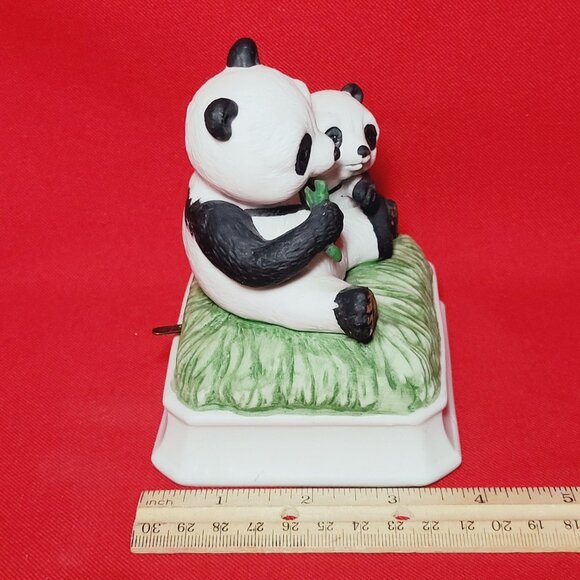 Gorham Mother Baby Panda Bear Music Box Plays Love Me Tender - Picture 9 of 13